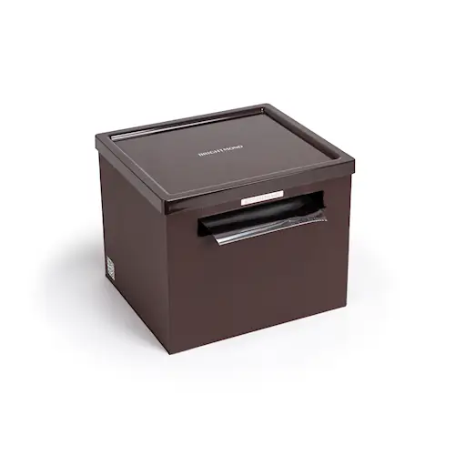 SEMI AUTOMATIC DISPENSER - BROWN ACRYLIC LID - 12 CM