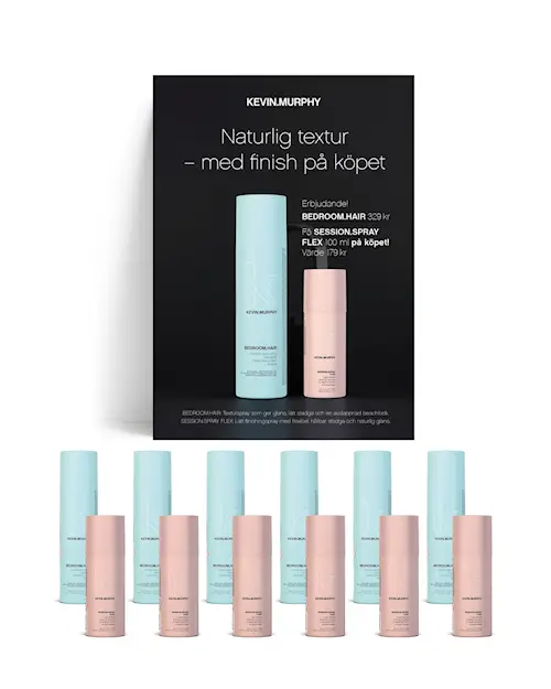 BEDROOM.HAIR + SESSION.SPRAY.FLEX - KAMPANJPAKET - 6-PACK
