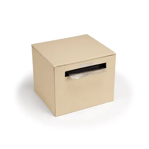 SEMI AUTOMATIC DISPENSER - BEIGE VEGAN LID - 18 CM