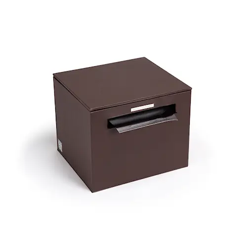 SEMI AUTOMATIC DISPENSER - BROWN VEGAN LID - 18 CM